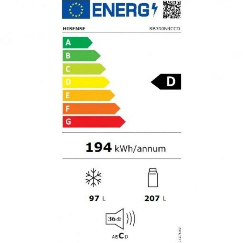 Réfrigérateur Combiné Hisense RB390N4CCD Acier