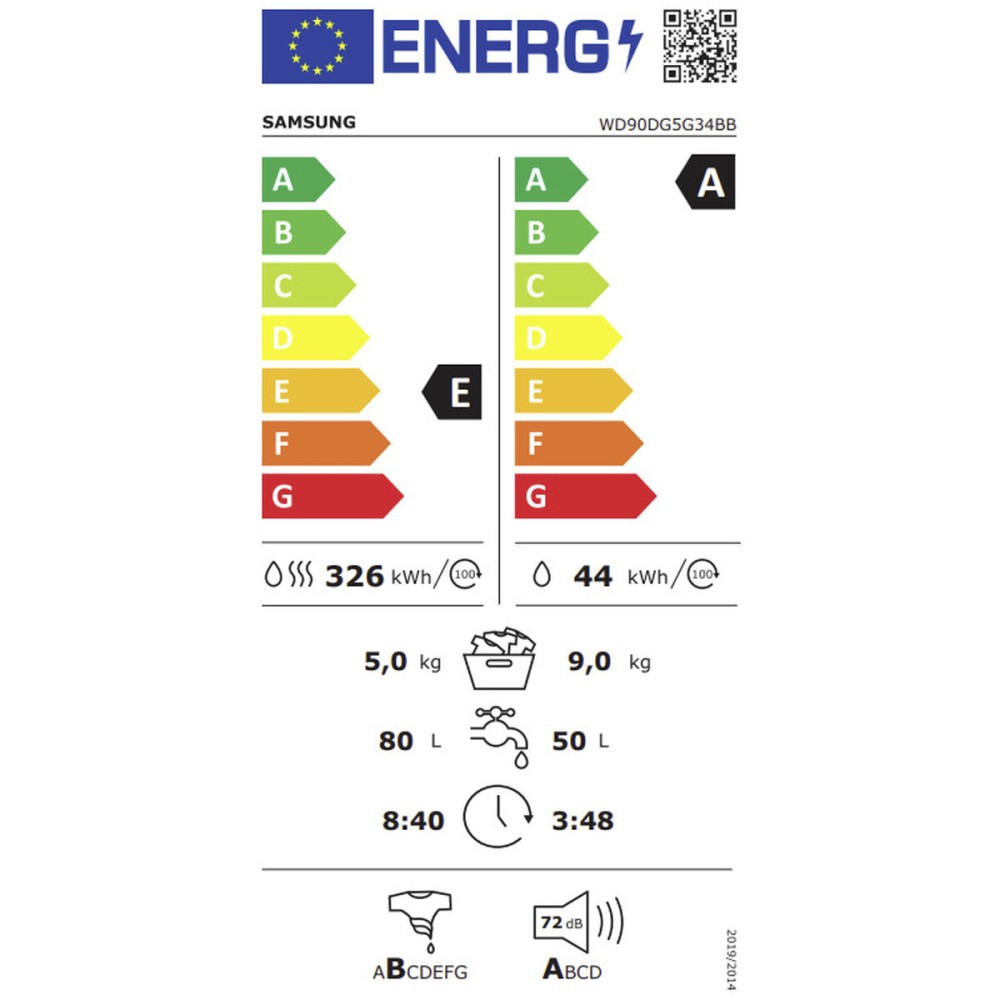 Waschmaschine / Trockner Samsung WD90DG5G34BBEC 1400 rpm 9kg / 6kg