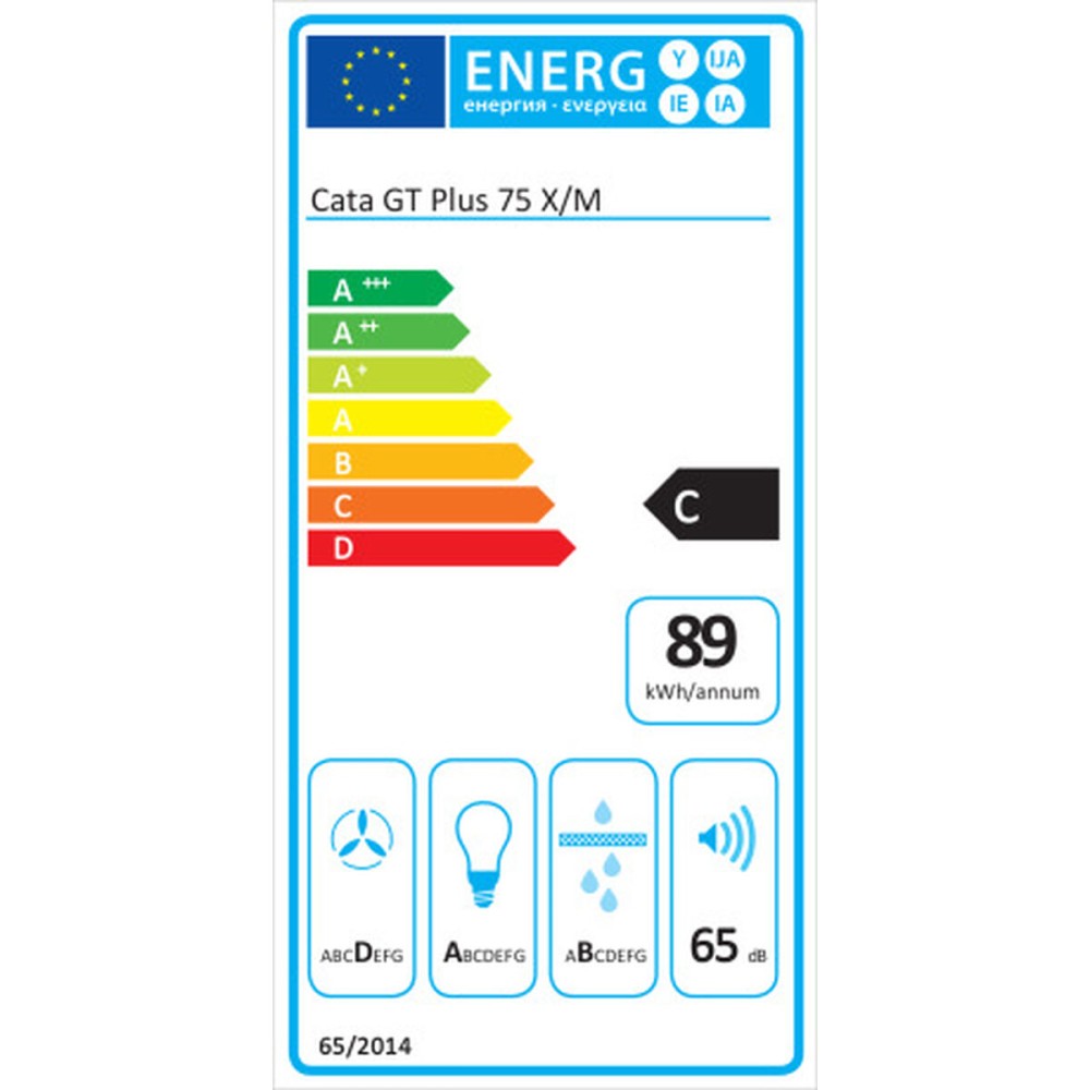 Hotte standard Cata GTPLUS75XM Acier