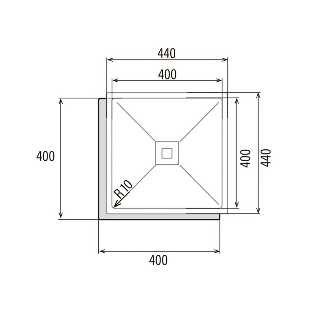 Sink with One Basin Cata CB4040R10 Steel