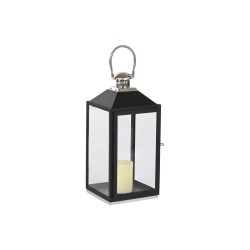 Lantern Home ESPRIT Black Silver Crystal Steel 18 x 18 x 41 cm (2 Pieces)