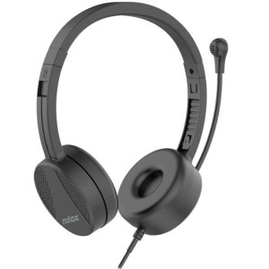 Casques avec Microphone Nilox NXAUSB01 Noir