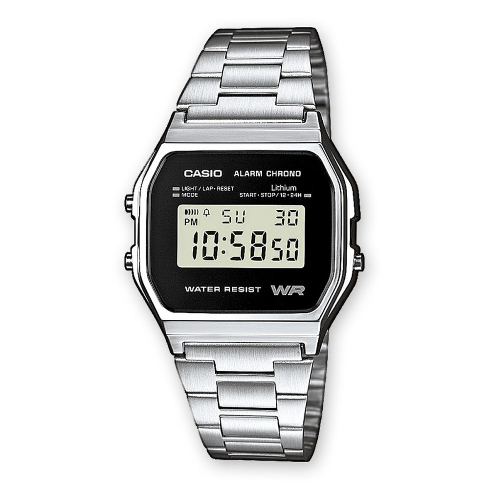 Montre Homme Casio A158WEA-1EF Noir Gris Argenté