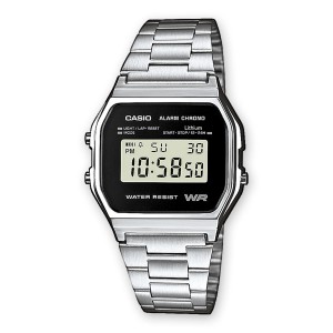 Montre Homme Casio A158WEA-1EF Noir Gris Argenté