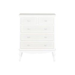 Chest of drawers Home ESPRIT White Beige Wood MDF Wood Romantic 80 x 42 x 105 cm