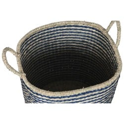 Korb-Set Home ESPRIT Blau natürlich Jute Seegras Mediterraner 43 x 43 x 54 cm (3 Stücke)