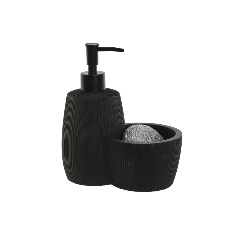 Distributeur de Savon Home ESPRIT Noir Résine ABS 15 x 8,7 x 18,5 cm