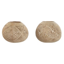 Candleholder Home ESPRIT Coconut Fibre 15 x 15 x 13 cm (2 Units)