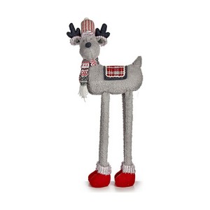 Weihnachts-Rentier Krist+ FG09-PX21385BR Weiß Rot Grau 1 m