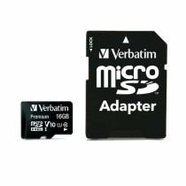 Mikro SD Speicherkarte mit Adapter Verbatim Schwarz 16 GB