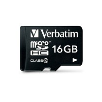 Carte Mémoire Micro SD avec Adaptateur Verbatim Noir 16 GB