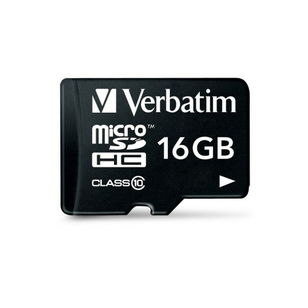 Micro SD Memory Card with Adaptor Verbatim Black 16 GB
