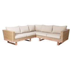 Gartenbank Patsy Holz Rattan 235 x 230 x 64,5 cm