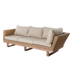 Gartenbank Patsy Holz Rattan 235 x 230 x 64,5 cm