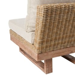 Garden sofa Patsy Wood Rattan 235 x 230 x 64,5 cm