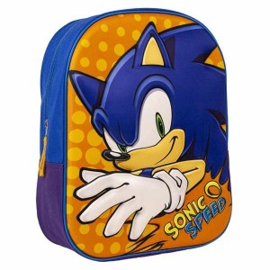 Schulrucksack 3D Sonic Blau 25 x 31 x 9 cm Orange