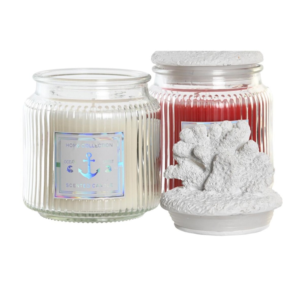 Scented Candle DKD Home Decor Coral Mediterranean 430 g (2 Units)