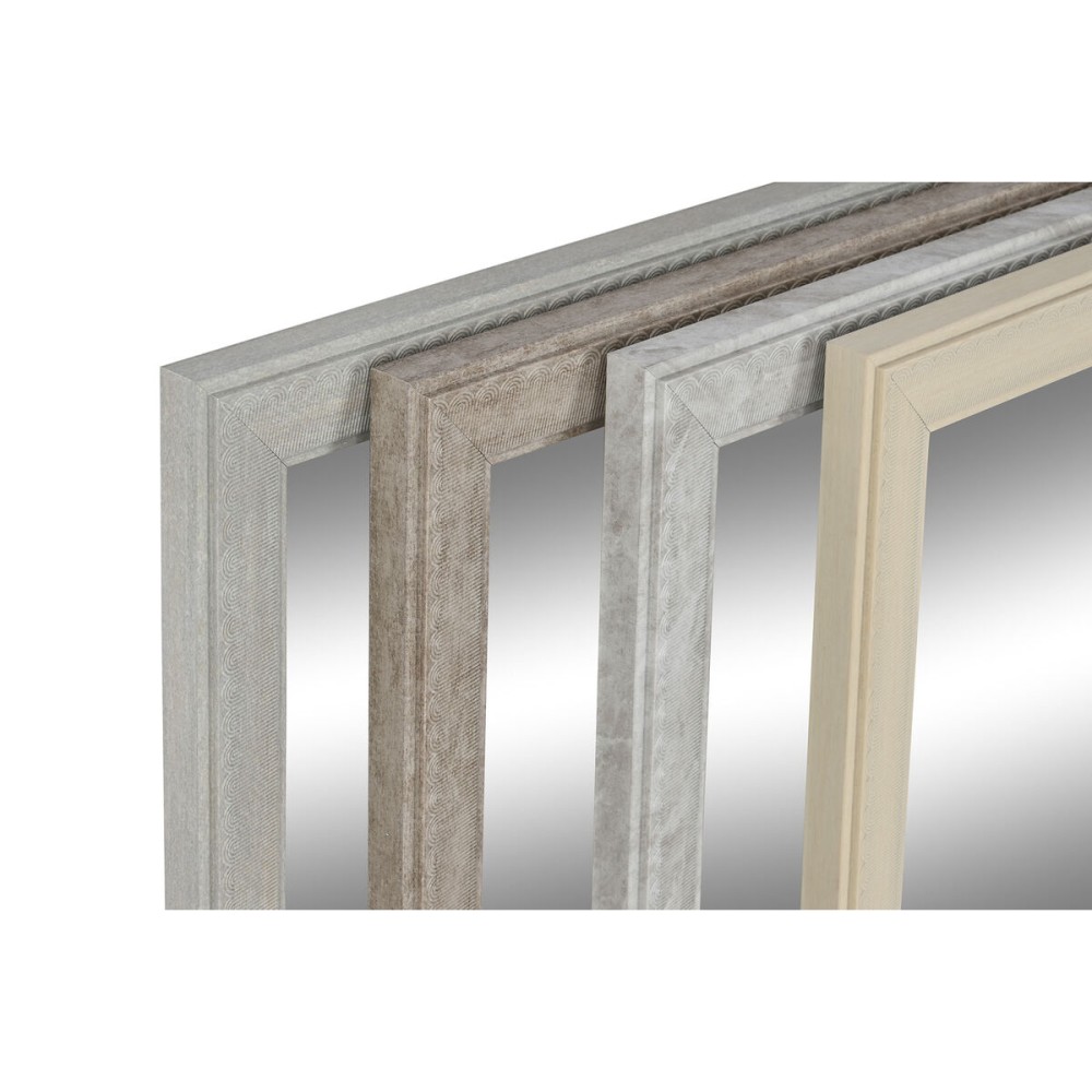 Wandspiegel DKD Home Decor Weiß Beige Dunkelgrau 36 x 2 x 66 cm (4 Stück)