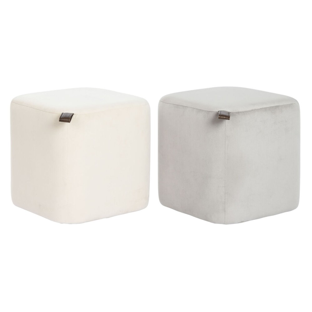 Fußstütze DKD Home Decor Gelb Blau Beige Grau Scandi 35 x 35 x 35 cm (2 Stück)