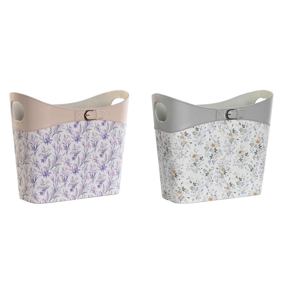 Zeitschriftenkorb DKD Home Decor Weiß Grau Lila Hellrosa Polyurethan 39 x 21 x 34 cm (2 Stück)