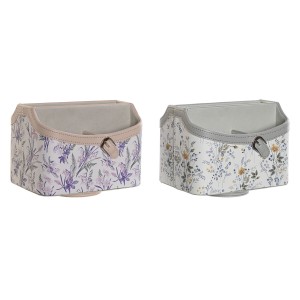 Organizer DKD Home Decor Weiß Grau Lila Hellrosa 2 Stück
