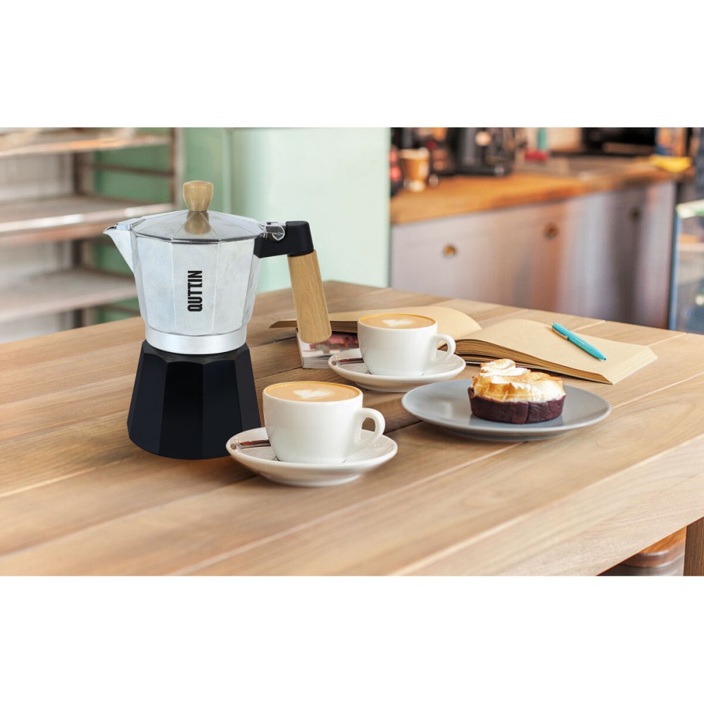 Italian Coffee Pot Quttin Aluminium 6 Cups (6 Units)