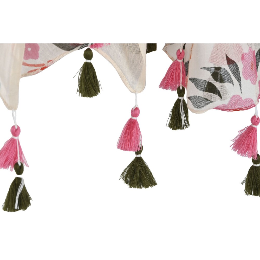 Écharpe Home ESPRIT Beige Multicouleur Corail (3 Unités)