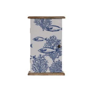 Schlüsselschrank Home ESPRIT Blau Weiß natürlich 18 x 7,5 x 28 cm