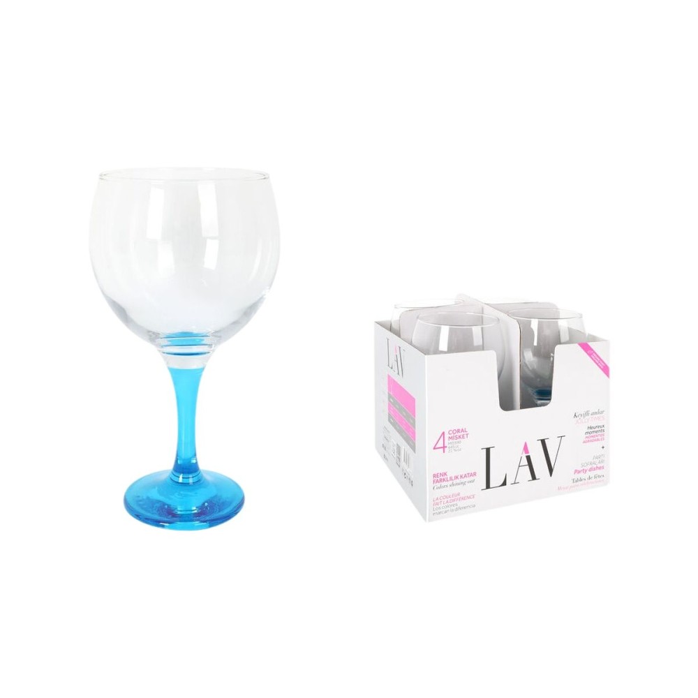 Cocktail glass LAV Blue 4 Pieces (6 Units)