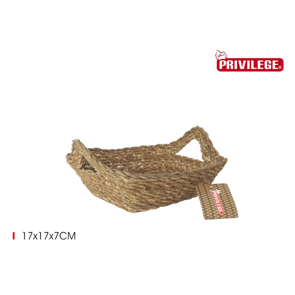 Boîte de rangement Privilege osier 17 x 17 x 7 cm (18 Unités)