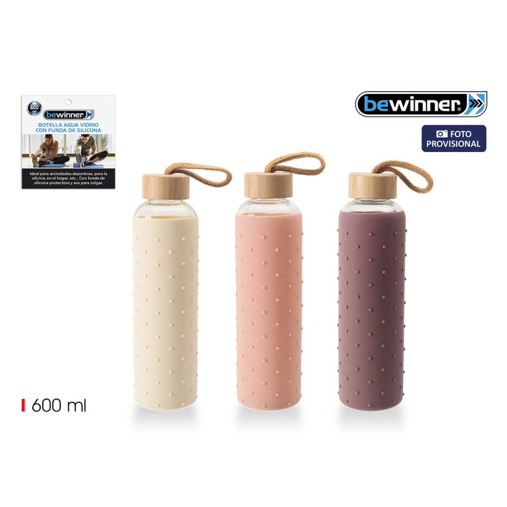 Wasserflasche Bewinner Glas Silikon 600 ml (24 Stück)