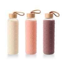 Bouteille d'eau Bewinner verre Silicone 600 ml (24 Unités)