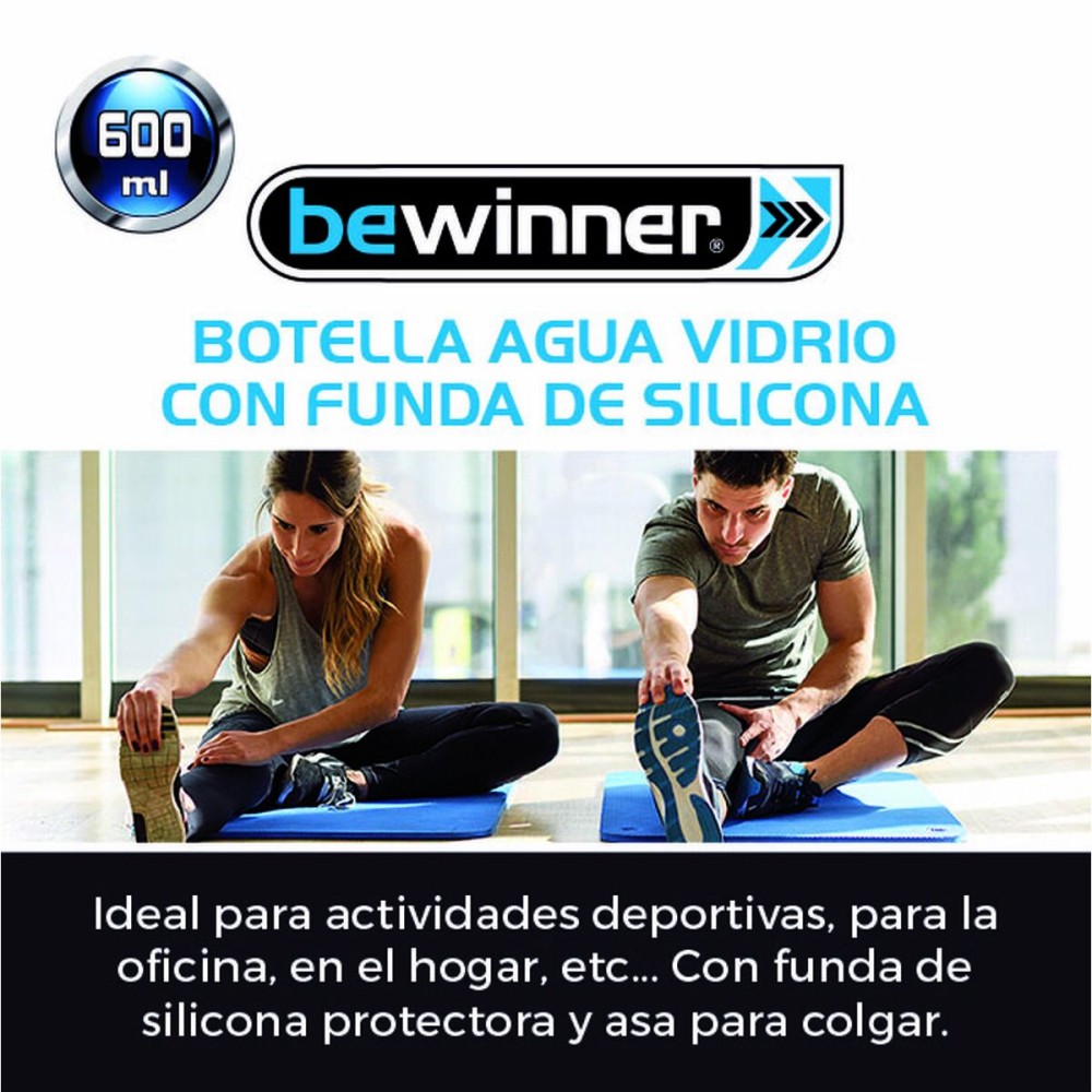 Bouteille d'eau Bewinner verre Silicone 600 ml (24 Unités)