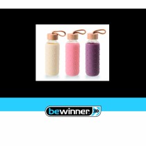 Wasserflasche Bewinner Glas Silikon 400 ml 7 x 7 x 19,8 cm (24 Stück)
