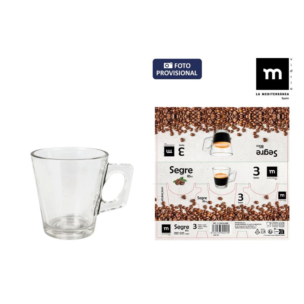 Piece Coffee Cup Set La Mediterránea Segre 3 Pieces (24 Units)