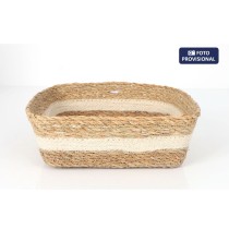 Storage Box Privilege wicker Squared 22 x 22 x 8 cm (12 Units)