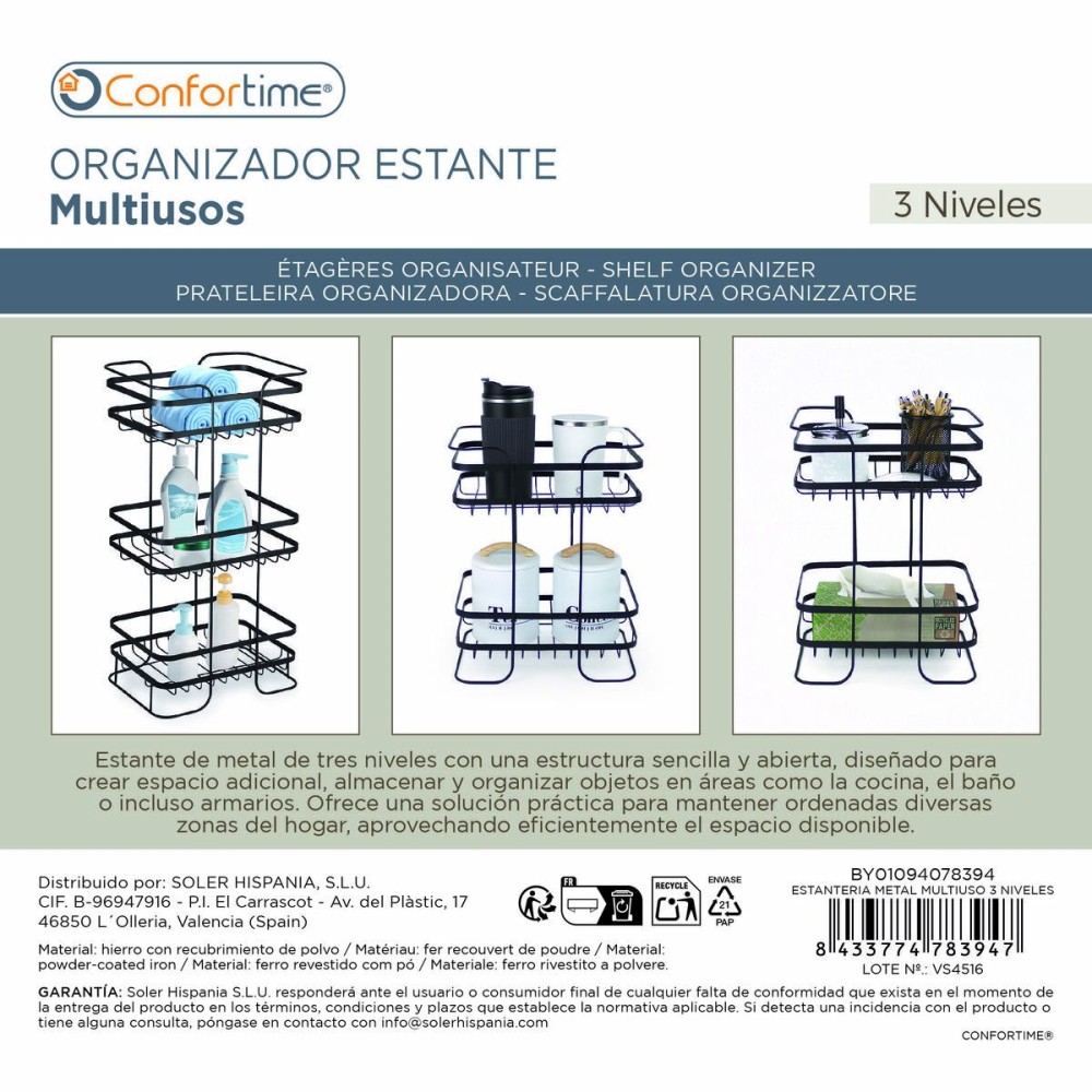 Shelves Confortime Metal (4 Units)
