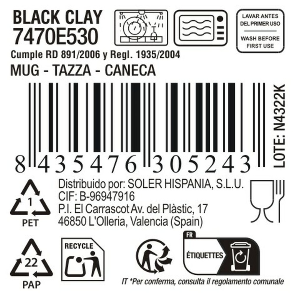 Cup La Mediterránea Black clay (24 Units)