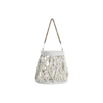 Kerzenschale Home ESPRIT Weiß Holz Kristall 35 x 35 x 32 cm (2 Stück)