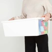 Storage Box with Lid Curver White Plastic 26 L 55 x 19 x 35 cm (7 Units)