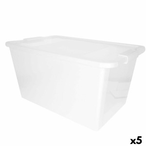 Storage Box with Lid Curver White Plastic 40 L 55 x 28 x 35 cm (5 Units)
