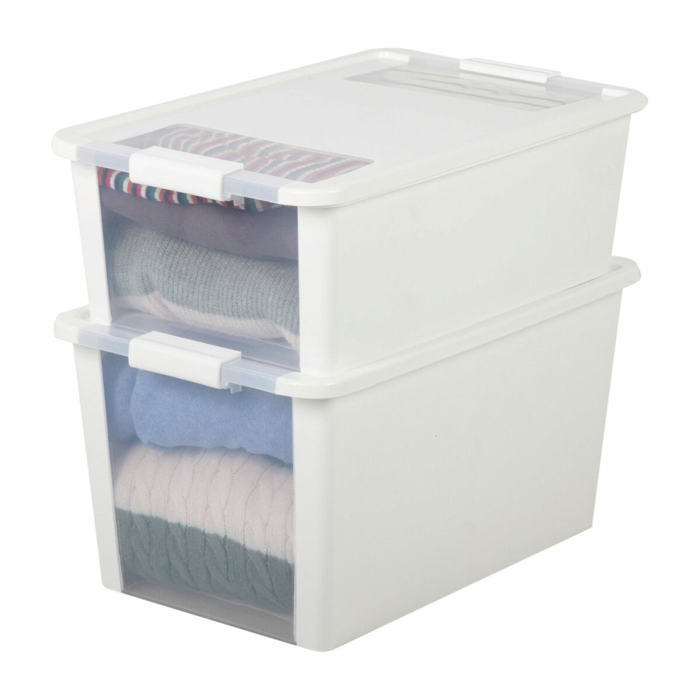 Storage Box with Lid Curver White Plastic 40 L 55 x 28 x 35 cm (5 Units)