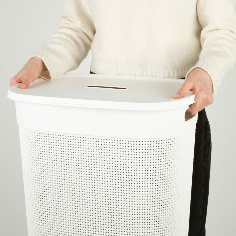 Laundry Basket Curver White Plastic 55 L 44 x 61 x 35 cm (8 Units)