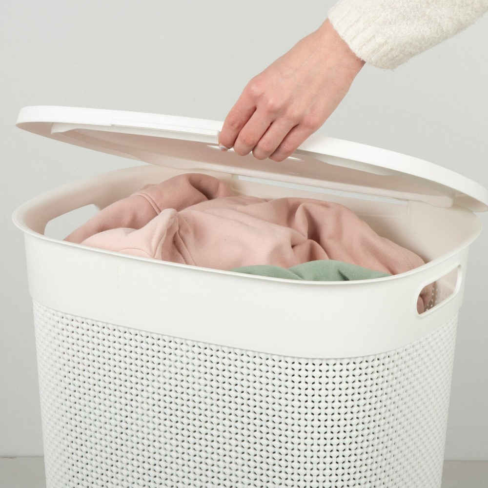 Laundry Basket Curver White Plastic 55 L 44 x 61 x 35 cm (8 Units)