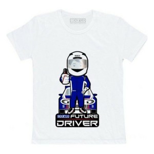 T shirt à manches courtes Enfant Sparco Future Racer Blanc
