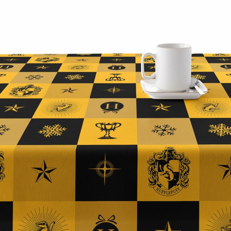 Stain-proof resined tablecloth Harry Potter Hufflepuff Multicolour 150 x 150 cm