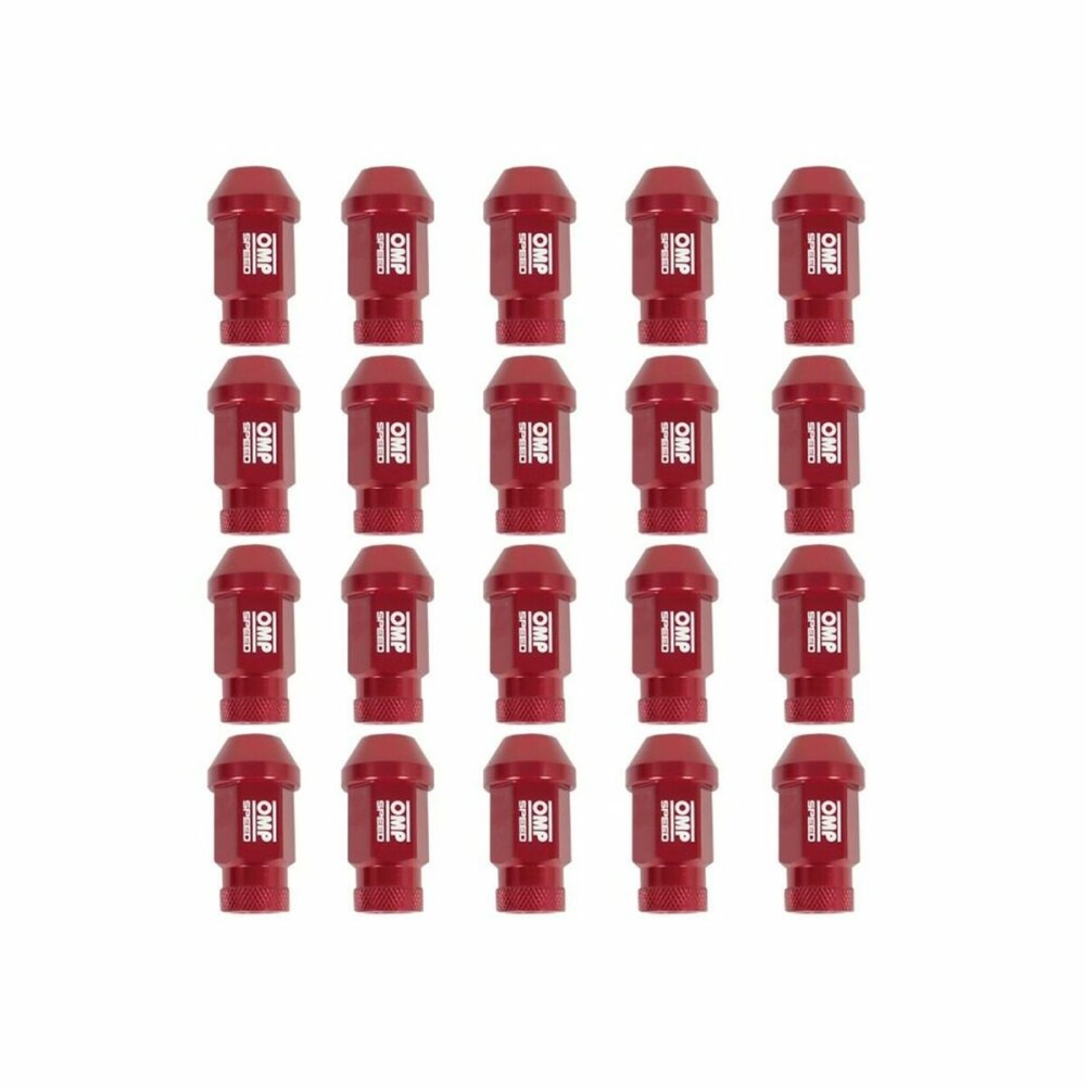 Set Nuts OMP 7075 Red 20 uds M14 x 1,25
