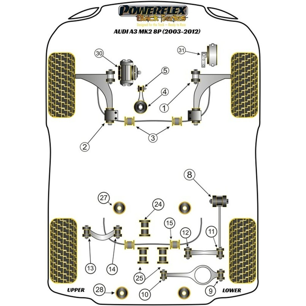 Silentblock Powerflex PFF85-530 Transmission shaft