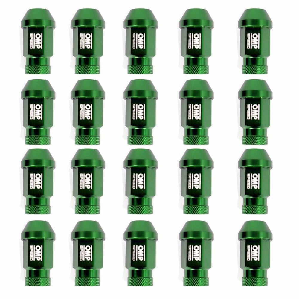 Set Nuts OMP 7075 40 mm M14 x 1,50 20 uds Green