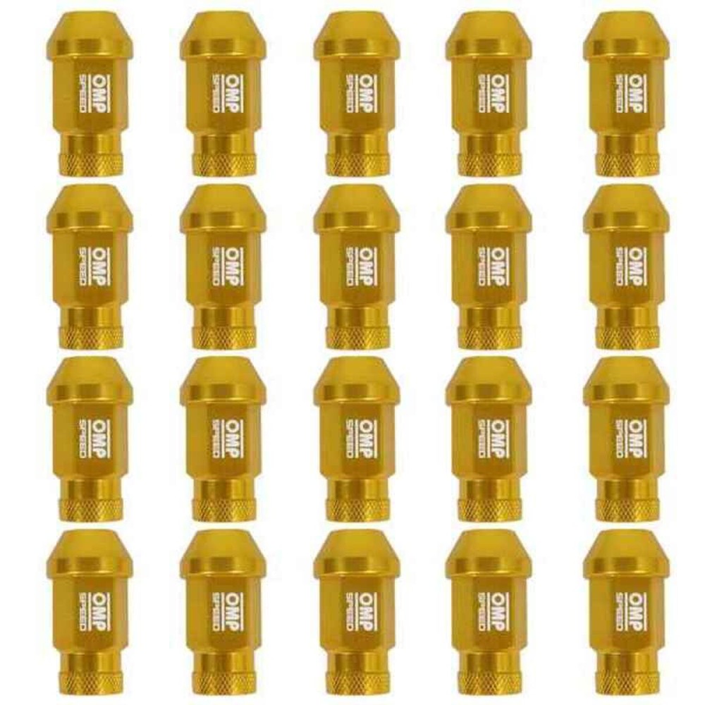 Set Nuts OMP 7075 Gold 40 mm 20 uds M12 x 1,25
